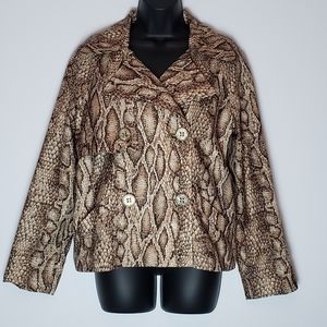 Rodika Zanian Snake Print Trench Style Jacket